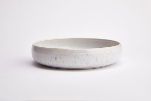 Assiette creuse en céramique – Blanc moucheté – Image 2