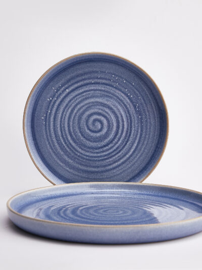 Assiette plate en céramique – Motif spirale