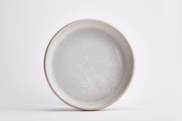 Assiette creuse en céramique – Blanc moucheté – Image 3