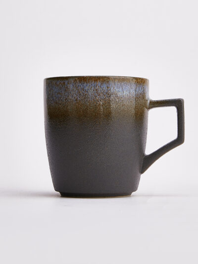 Mug en grès brut – Finition dégradée chocolat