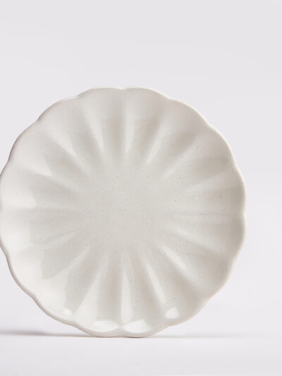 Assiette Fleur en Céramique Blanche